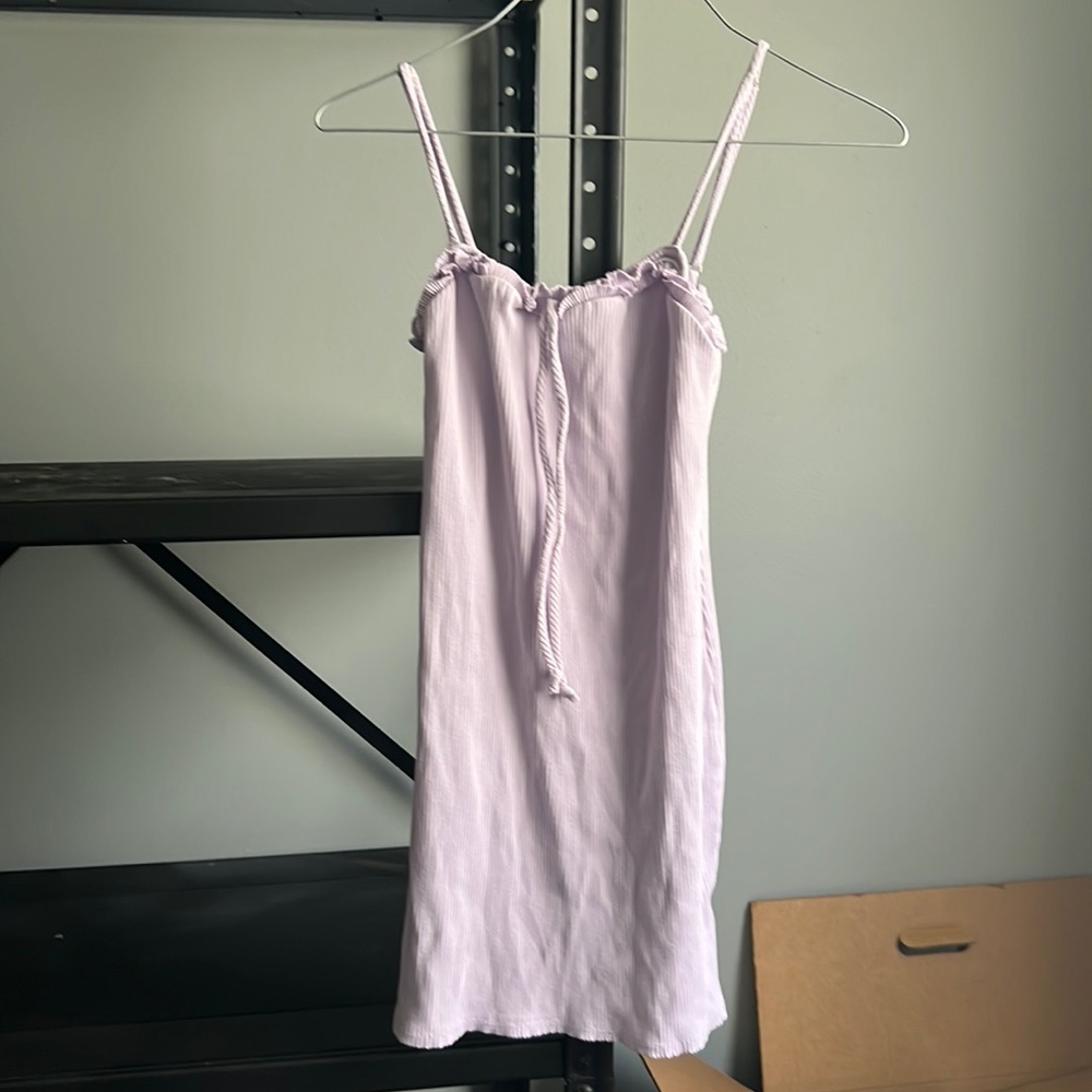 Urban Outfitters Ribbed Ruffle Trim Dress